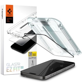 Folie pentru iPhone 15 Pro - Spigen Glas.tR EZ FIT - Black