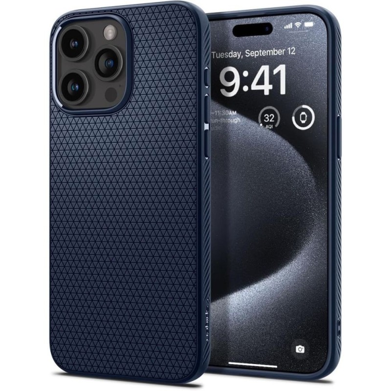 Husa pentru iPhone 15 Pro - Spigen Liquid Air - Navy Blue