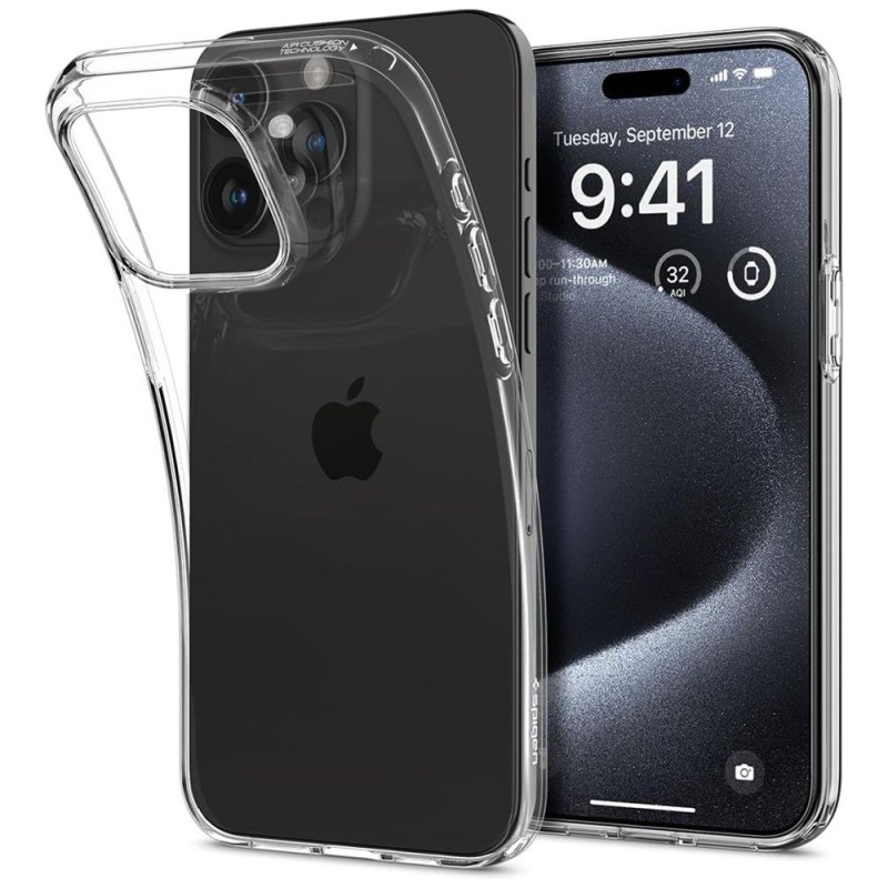 Husa pentru iPhone 15 Pro - Spigen Liquid Crystal - Clear