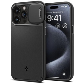 Husa iPhone 15 Pro - Spigen Optik Armor - Black