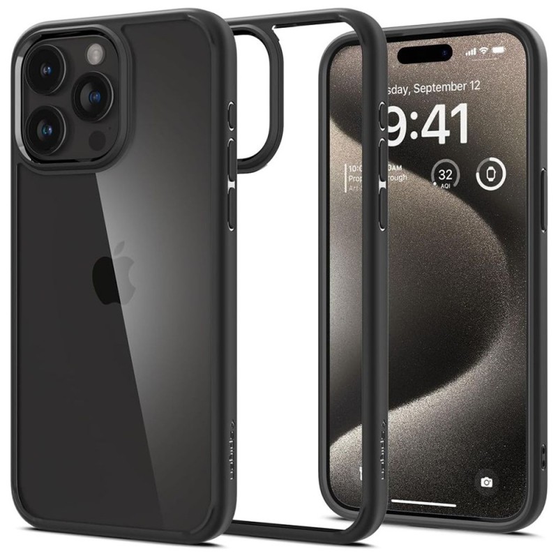 Husa pentru iPhone 15 Pro Max - Spigen Ultra Hybrid - Matte Black