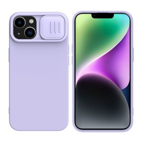 Husa pentru iPhone 15 Plus - Nillkin CamShield Silky MagSafe Silicone - Misty Purple