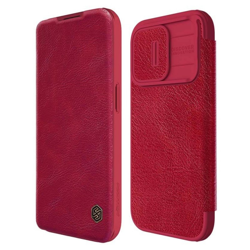 Husa pentru iPhone 15 Pro - Nillkin QIN Pro Leather Case - Red