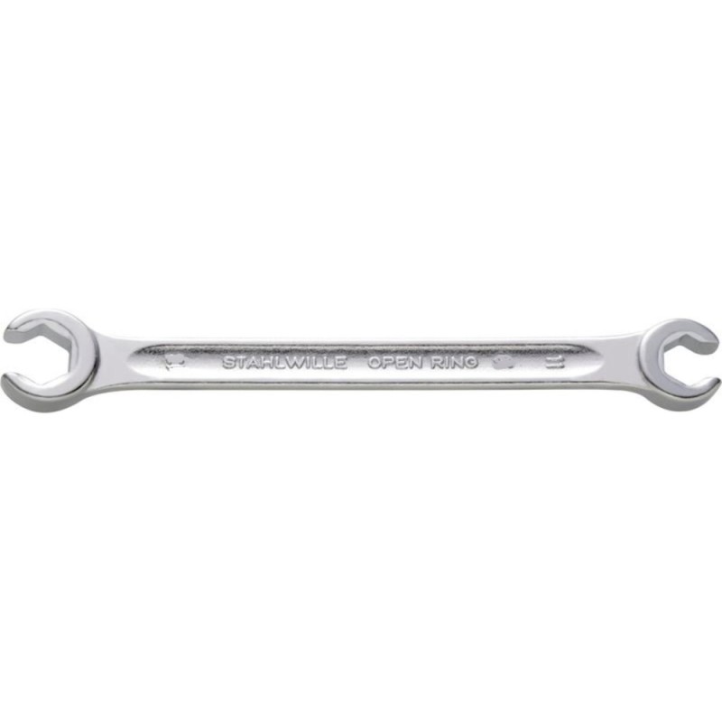 Stahlwille 41080911, Cheie dubla pentru conducte, Nr. 24, hexagon, metric, cap inclinat la 10 gr, finisare cromata, made in Germany, 9 x 11mm