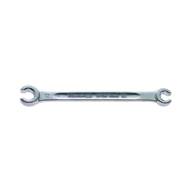 Stahlwille 41081012, Cheie dubla pentru conducte, Nr. 24, hexagon, metric, cap inclinat la 10 gr, finisare cromata, made in Germany, 10 x 12mm