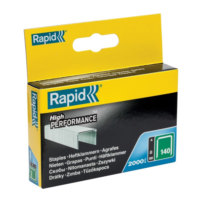 Rapid 11908131, set de 2000 de capse din sarma plata No. 140, 8 mm