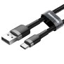 Cablu de Date USB la Type-C, 3A, 480Mbps, 1m - Baseus Cafule (CATKLF-BG1) - Gray / Black