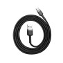 Cablu de Date USB la Type-C, 3A, 480Mbps, 1m - Baseus Cafule (CATKLF-BG1) - Gray / Black