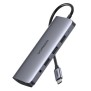 Hub USB-C la 3xUSB, HDMI, VGA, RJ45, 100W - Ugreen (80133) - Gray