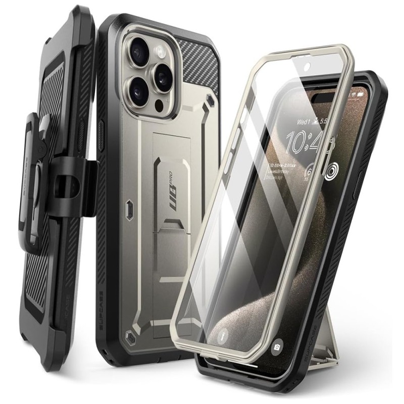 Husa pentru iPhone 15 Pro Max - Supcase Unicorn Beetle Pro - Titan Gray