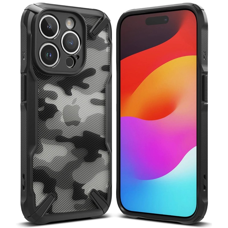 Husa pentru iPhone 15 Pro - Ringke Fusion X Design - Camo Black