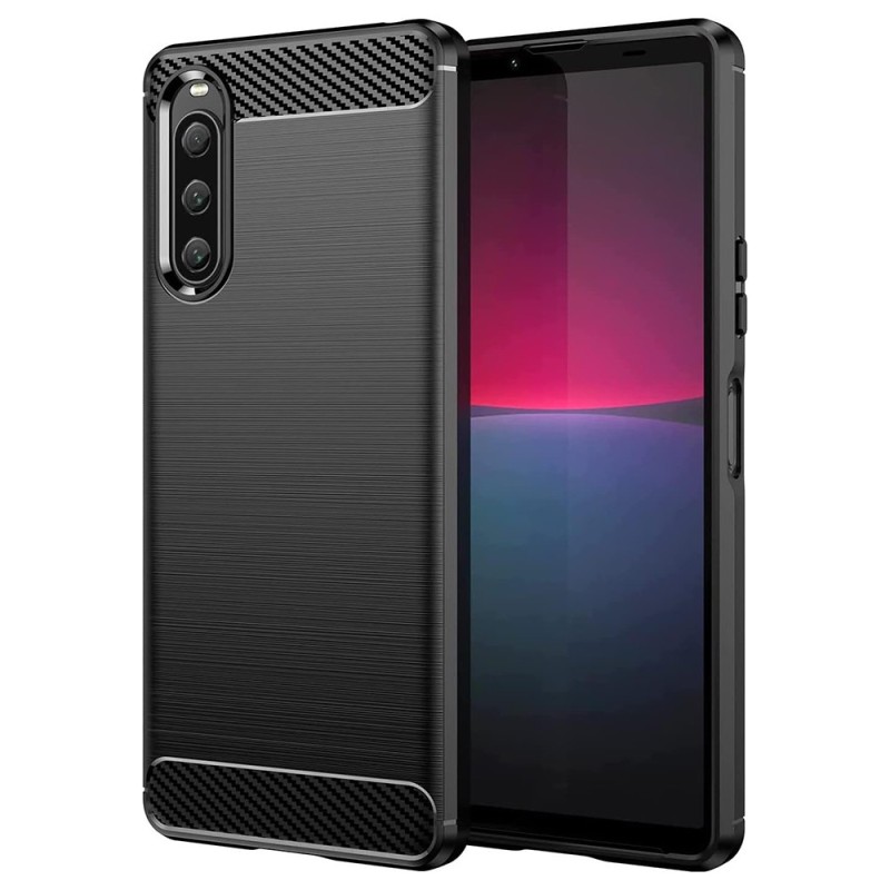 Husa pentru Sony Xperia 10 V - Techsuit Carbon Silicone - Black