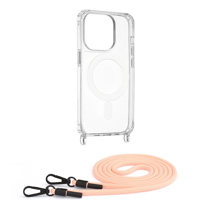 Husa pentru iPhone 14 Pro - Techsuit Acrylic MagSafe Crossbody - Pink