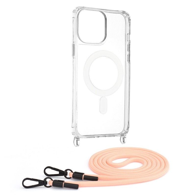 Husa pentru iPhone 13 Pro Max - Techsuit Acrylic MagSafe Crossbody - Pink