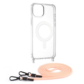 Husa pentru iPhone 15 Plus - Techsuit Acrylic MagSafe Crossbody - Pink