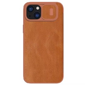 Husa pentru iPhone 15 Plus - Nillkin QIN Leather Case - Brown