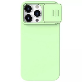 Husa pentru iPhone 15 Pro - Nillkin CamShield Silky MagSafe Silicone - Mint Green