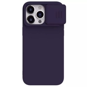 Husa pentru iPhone 15 Pro - Nillkin CamShield Silky MagSafe Silicone - Dark Night Purple