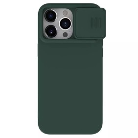 Husa pentru iPhone 15 Pro - Nillkin CamShield Silky MagSafe Silicone - Foggy Green