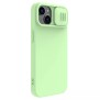 Husa pentru iPhone 15 - Nillkin CamShield Silky MagSafe Silicone - Mint Green