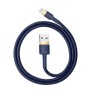 Cablu USB la Lightning, Fast Charging, QC3.0, 2.4A, 1m - Baseus Cafule (CALKLF-BV3) - Blue / Gold