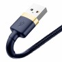 Cablu USB la Lightning, Fast Charging, QC3.0, 2.4A, 1m - Baseus Cafule (CALKLF-BV3) - Blue / Gold