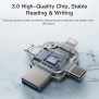 Yesido - Memory Stick 4in1 (FL15) - OTG, USB, Type-C, Micro-USB, Lightning, 5Gbps, 128GB - Grey