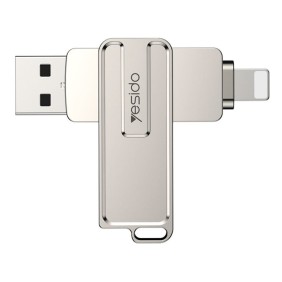 Yesido - Memory Stick (FL16) - OTG, USB, Lightning, 5Gbps, 128GB - Silver