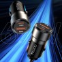 Yesido - Car Charger (Y54) - USB, Type-C, Fast Charging, 60W, with Cable USB-C to Lightning - Black