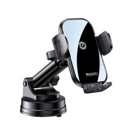 Yesido - Car Holder with Wireless Charging (C197) - for Windshield and Dashboard, 15W - Black