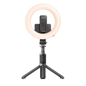 Yesido - Selfie Stick (SF12) - Stable, with Ring Light, Tripod, Remote Controller, 360° Rotation, 120mAh - Black