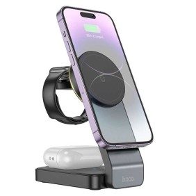 Statie de incarcare pentru iPhone, Apple Watch, AirPods - Hoco Motorcycle (CQ3) - Black