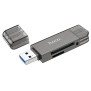 Cititor de Carduri USB/Type-C 3.0 la MicroSD, SD - Hoco (HB39) - Metal Gray