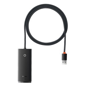 Hub USB to 4x USB3.0, Type-C, 1m - Baseus Lite Series (WKQX030101) - Black