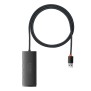 Hub USB to 4x USB3.0, Type-C, 2m - Baseus Lite Series (WKQX030201) - Black