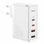 Incarcator 2x USB-C PD 100W, 2x USB-A QC3.0 + Cablu Type-C - Baseus (CCGAN2P-L02) - White