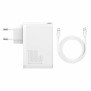 Incarcator 2x USB-C PD 100W, 2x USB-A QC3.0 + Cablu Type-C - Baseus (CCGAN2P-L02) - White