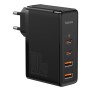 Incarcator 2x USB-C PD 100W, 2x USB-A QC3.0 with Cable Type-C to Type-C - Baseus (CCGAN2P-L01) - Black