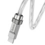 Cablu Type-C la Type-C PD100W, 1m - Hoco Crystal (U113) - Silver