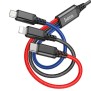 Cablu USB-A la Type-C, Lightning, Micro-USB, 2A, 1m - Hoco Super (X76) - Black/Red/Blue