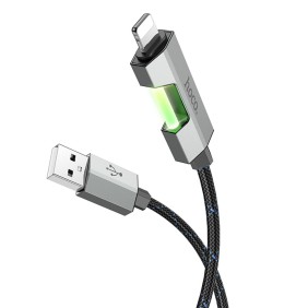 Cablu USB la Lightning, 1.2m - Hoco Regent Colorful (U123) - Black
