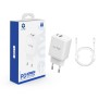 Lito - Wall Charger (LT-LC02) - Type-C PD20W, USB-A 18W, Fast Charging with Cable USB-C to USB-C, 1m - White