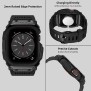 Husa pentru Apple Watch 4 / 5 / 6 / SE / SE 2 / 7 / 8 / 9 (44mm / 45mm) + Curea - Lito RuggedArmor (LS001) - Black