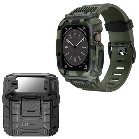 Husa pentru Apple Watch 4 / 5 / 6 / SE / SE 2 / 7 / 8 / 9 (44mm / 45mm) + Curea - Lito RuggedArmor (LS001) - Green