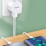 Usams - Travel Charging Set (XTXLOGT18TC05) - T20 Dual USB Round Travel Charger with U35 Type-C data cable, 1m - White