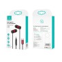 Usams - Wired Earphones EP-46 Mini (HSEP4604) - Type-C with Microphone, 1.2m - Red