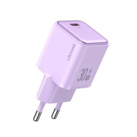 Usams - Wall Charger X-ron Series (US-CC186) - Single Port Fast Charging, USB-C PD30W, 3A - Purple