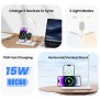 Usams - Wireless Charging Station 4in1 (US-CD195) - with Table Lamp for iPhone, iWatch, AirPods, 15W, 3A - White