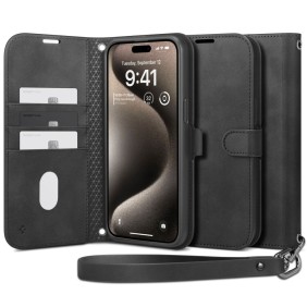 Husa pentru iPhone 15 Pro Max - Spigen Wallet S Pro - Black