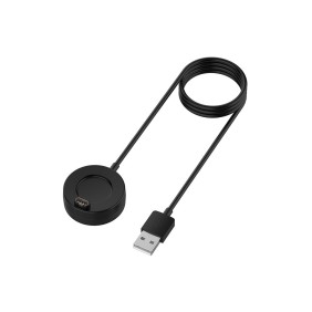 Techsuit - SmartWatch Wireless Charging Cable (TGC4) - for Garmin Watch, USB, 5W, 1m with Desk Holder - Black